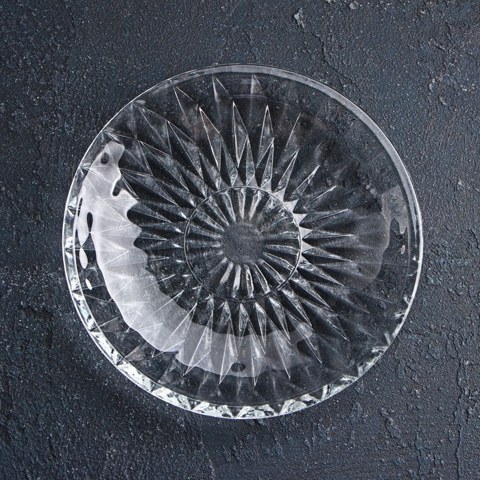 Тарелка стеклянная пирожковая Доляна «Лацио», d=15,3 см тарелка стеклянная пирожковая доляна лаванда d 18 см