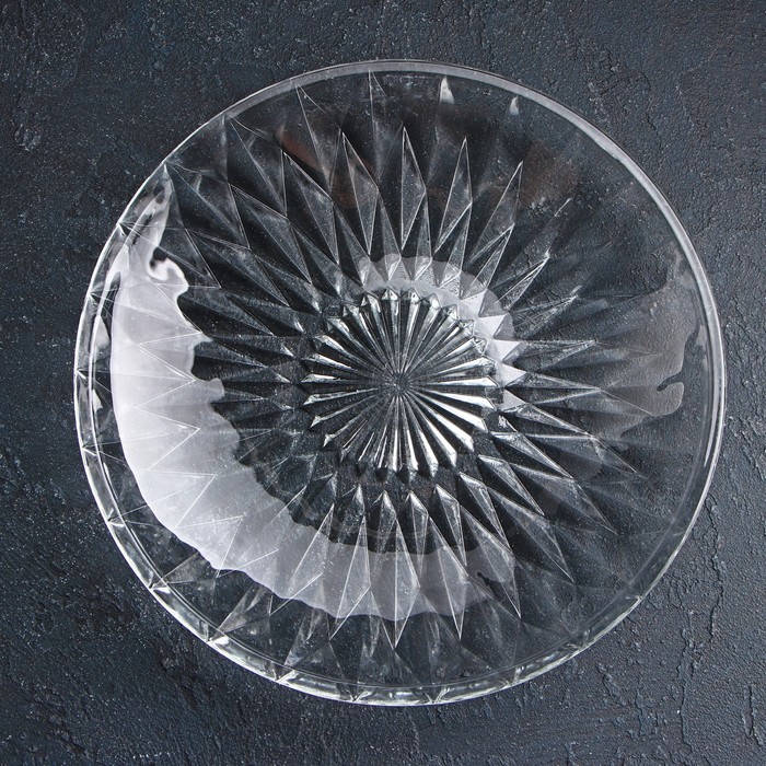 Тарелка стеклянная обеденная Доляна «Лацио», d=25 см тарелка стеклянная обеденная круглая доляна лаванда d 20 см