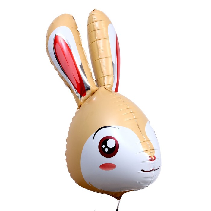 Шар фольгированный 23 «Голова кролика», цвет бежевый шар фольгированный 23 голова мишки цвет бежевый