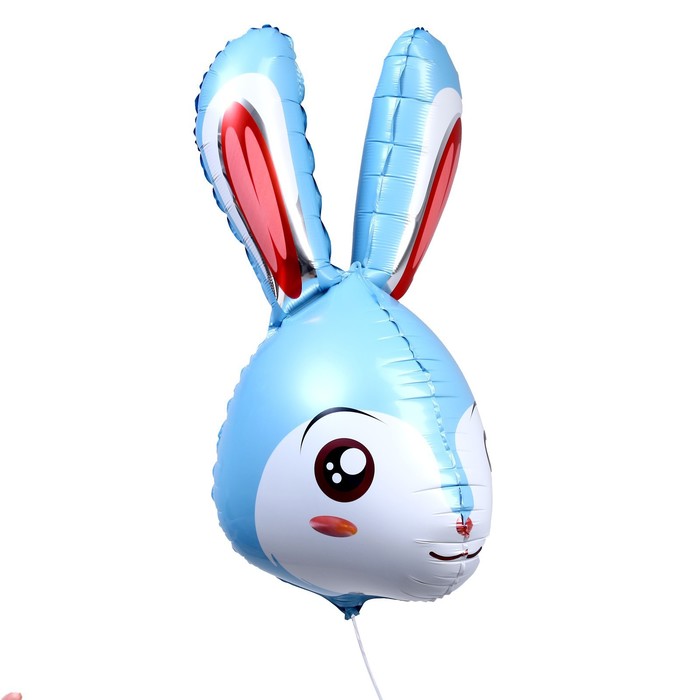 Шар фольгированный 23 «Голова кролика», цвет голубой