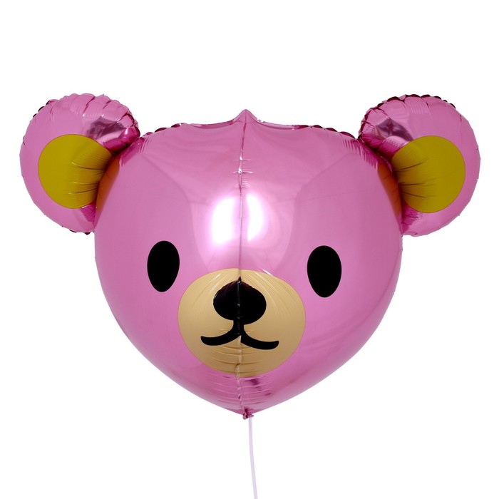 Шар фольгированный 23 «Голова мишки», цвет розовый шар фольгированный 23 голова тигра