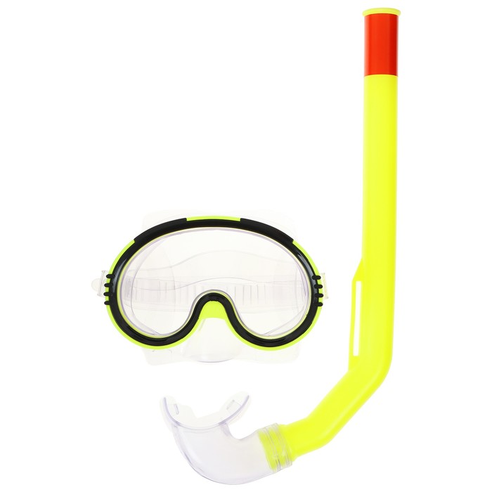 Набор для плавания детский ONLYTOP: маска, трубка, цвет жёлтый цена и фото