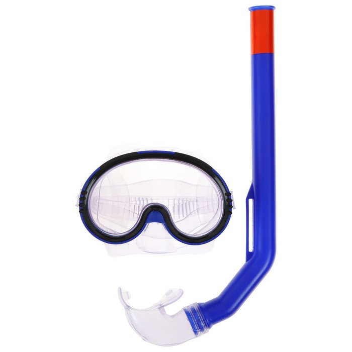 Набор для плавания детский ONLYTOP: маска, трубка, цвет синий цена и фото