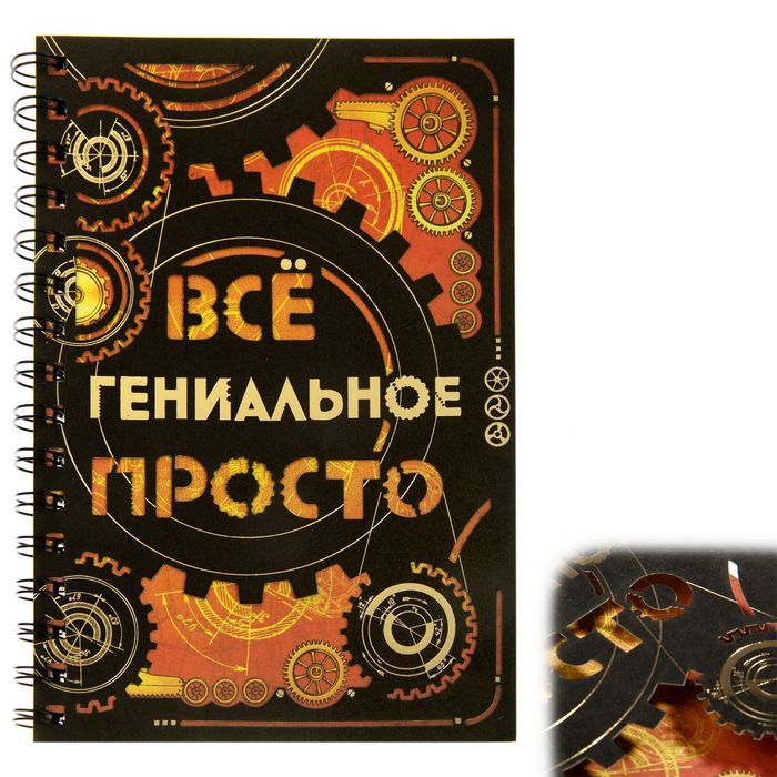 Ежедневник на гребне &quot;Всё гениальное просто&quot;, твёрдая обложка, А5, 80 листов