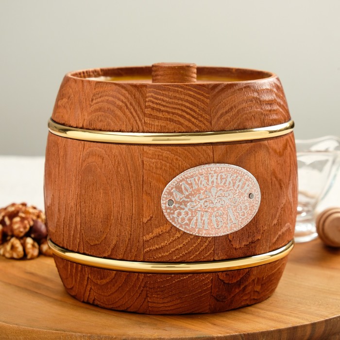 Мёд Алтайский Разнотравье, натуральный цветочный бочка, 1 кг мёд натуральный цветочный приволжское разнотравье ст б 320 г медовый дом