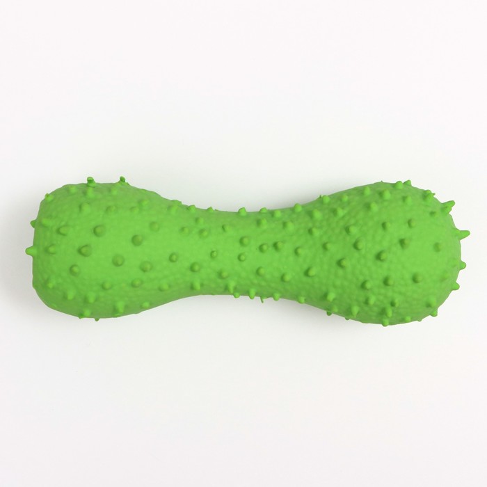 фото Игрушка пищащая для собак из латекса "кость", 12 см, зелёная пижон