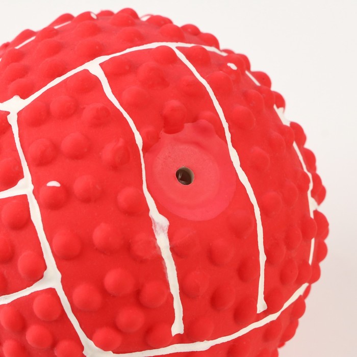 фото Игрушка пищащая для собак из латекса "волейбол", 7,5 см, розовая пижон