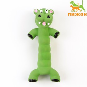 Игрушка пищащая для собак из латекса "Корова", 21 см, зелёная