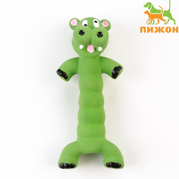 

Игрушка пищащая для собак из латекса "Бегемот", 21 см, зелёная