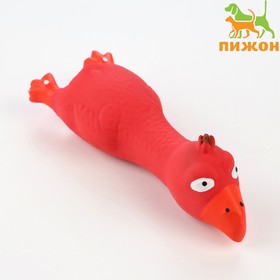 Игрушка пищащая для собак из латекса "Петух", 18 см, красная