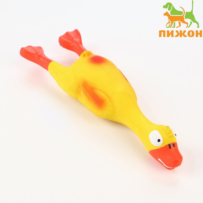 

Игрушка пищащая для собак из латекса "Утка", 23 см, жёлтая/оранжевая