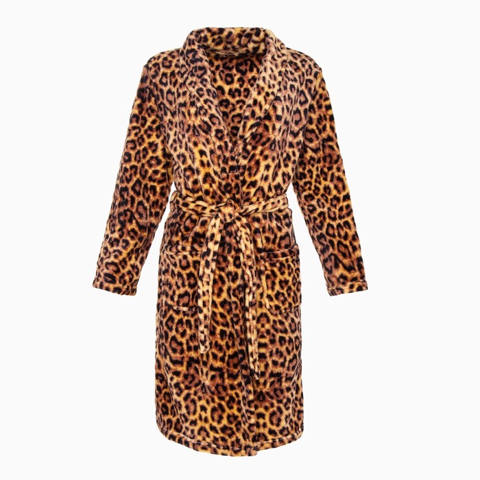 халат lovelife hygge цвет чёрный one size микрофибра 100% п э 250 г м2 Халат LoveLife Leopard, размер S, микрофибра, 100% п/э, 250 г/м2