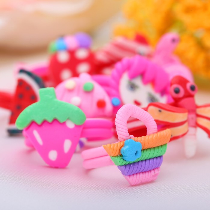 Кольцо детское "Выбражулька" фимо, форма МИКС, цвет МИКС