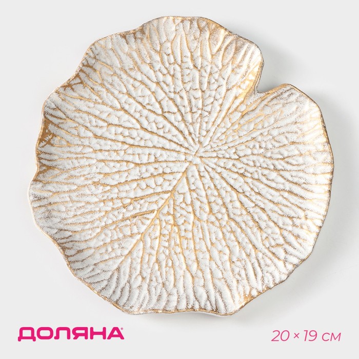 Блюдо для фруктов Доляна «Кувшинка», 20×19 см, цвет белый