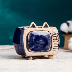 

Горшок "Кототелик" 9х9х7см, 0,3 л, d-5х7, микс