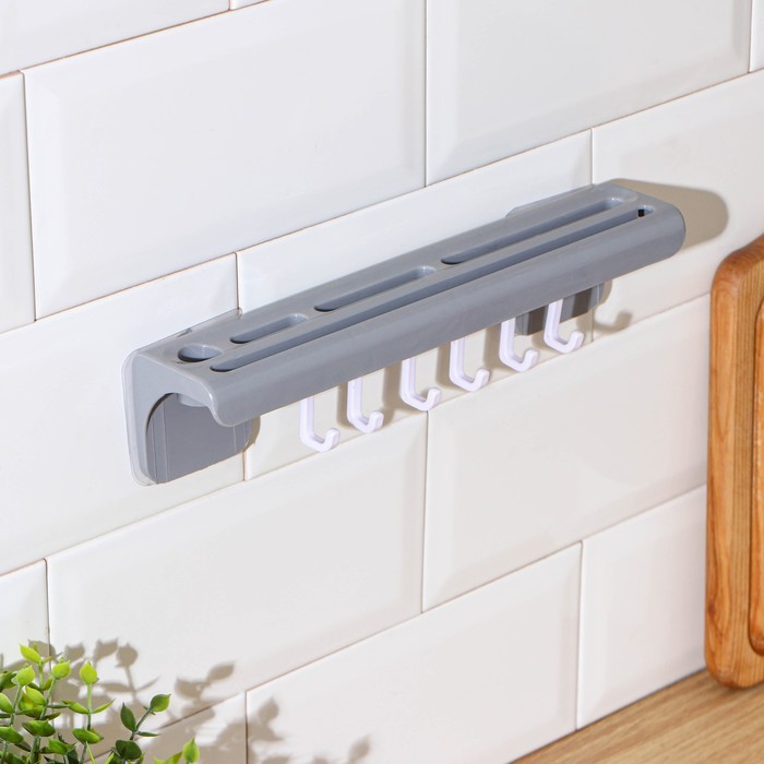 Держатель для кухонных принадлежностей, 26 см держатель для ванных и кухонных принадлежностей на липучке 17×7×12 см цвет микс