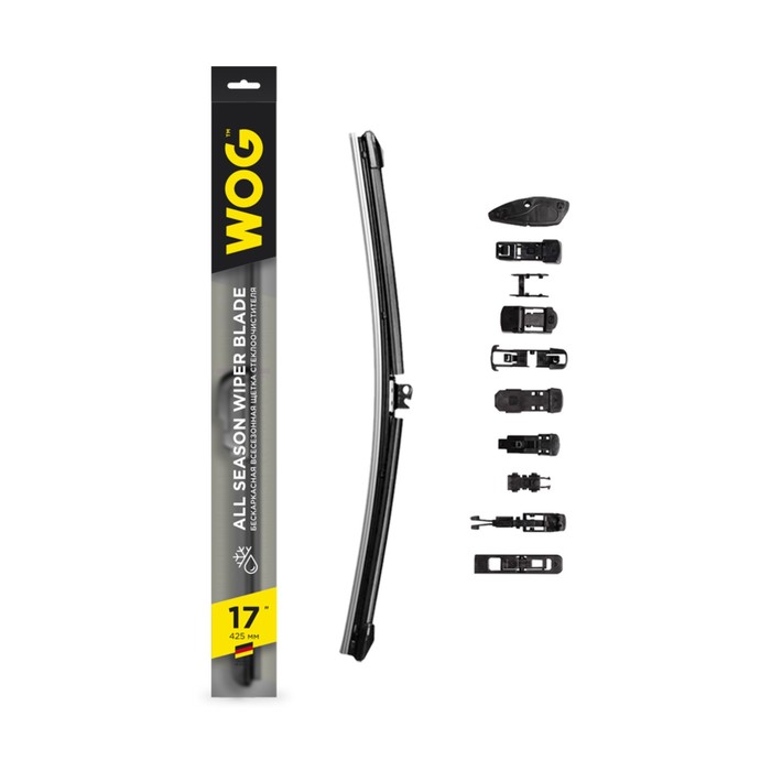 

Щетка стеклоочистителя WOG 17"/425 мм, бескаркасная, 10 переходников