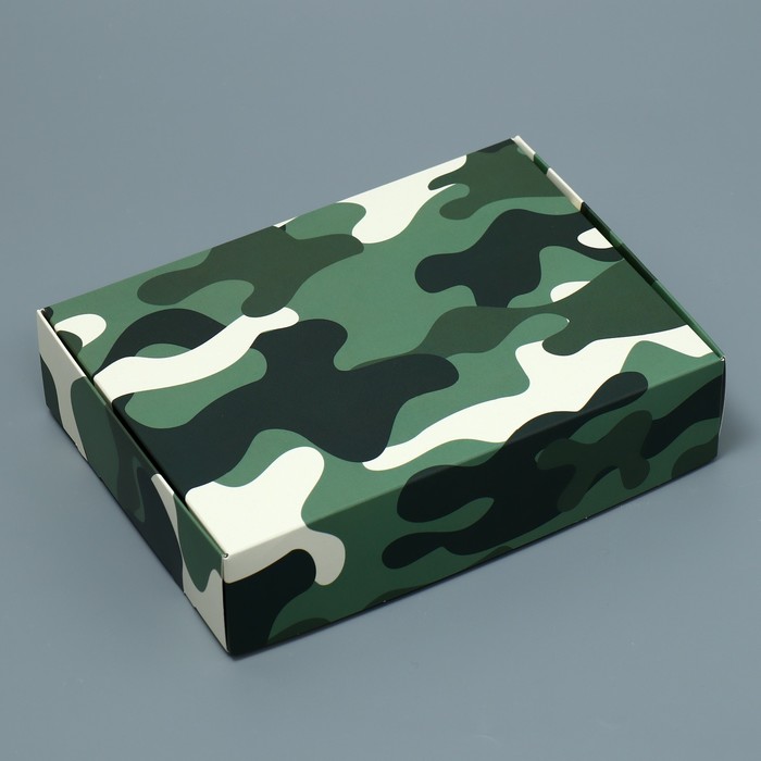 Коробка подарочная складная, упаковка, «Хаки», 21 х 15 х 5 см коробка подарочная кристаллы 21 х 15 х 5 см