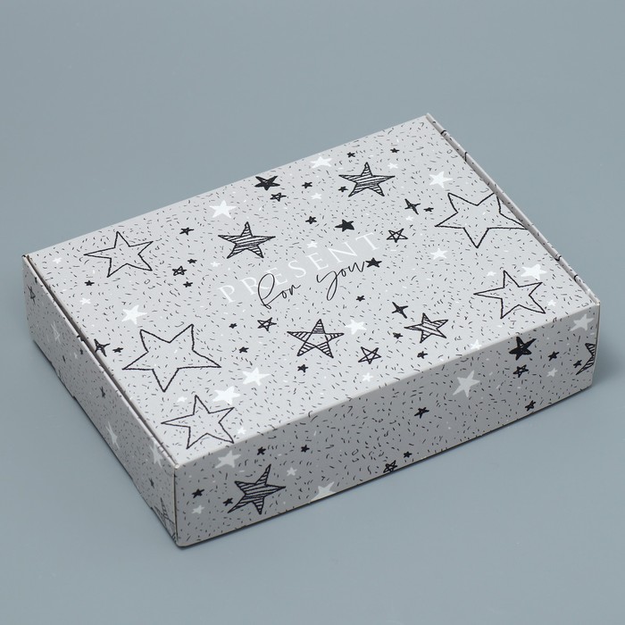 коробка подарочная складная упаковка звёзды 21 х 15 х 5 см Коробка подарочная складная, упаковка, «Звёзды», 21 х 15 х 5 см