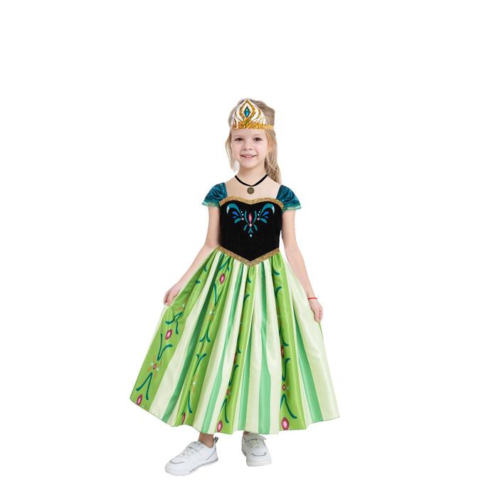 Карнавальный костюм "Анна", юбка на резинке, корсет, диадема, р.32, рост 128 см