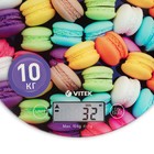 Весы кухонные Vitek VT-2407 MC, электронные, до 10 кг, рисунок "Макаруны" - Фото 3