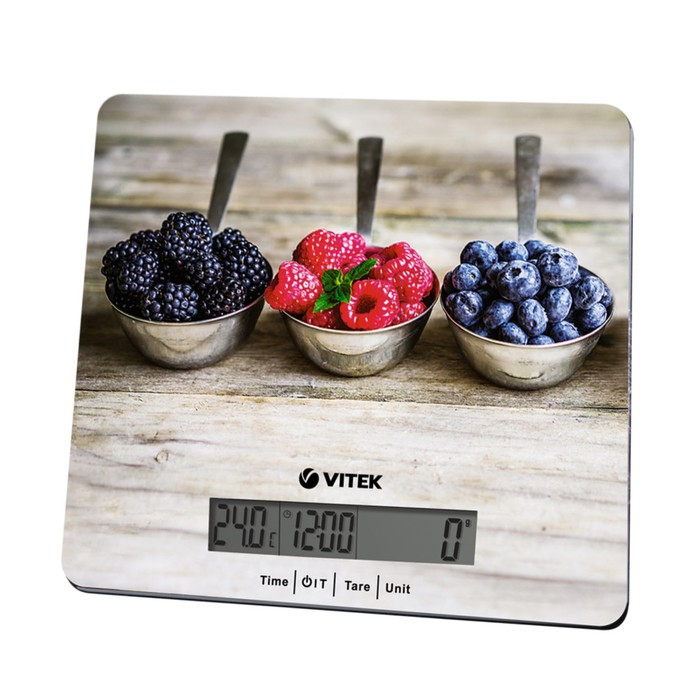 Весы кухонные Vitek VT-2429, электронные, до 5 кг, рисунок Ягоды