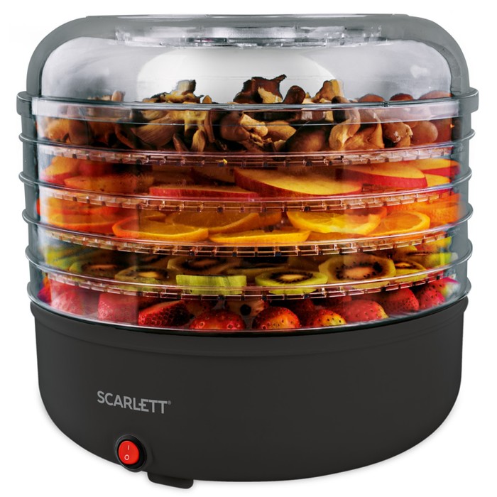 

Сушилка для овощей и фруктов Scarlett SC-FD421010, 125 Вт, 5 ярусов, чёрная