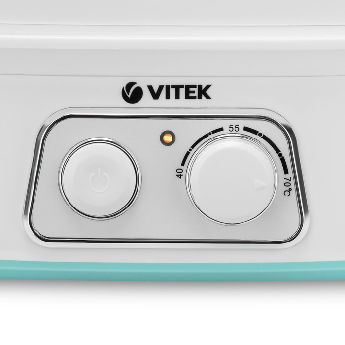 фото Сушилка для овощей и фруктов vitek vt-5053, 250 вт, 5 ярусов, бело-голубая