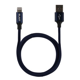 

Кабель Blast BMC-214, Lightning- USB, 1.2 м, зарядка + передача данных, металл, синий