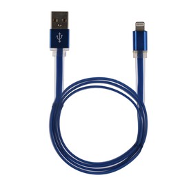 

Кабель Blast BMC-211, Lightning- USB, 1 м, зарядка + передача данных, плоский, синий