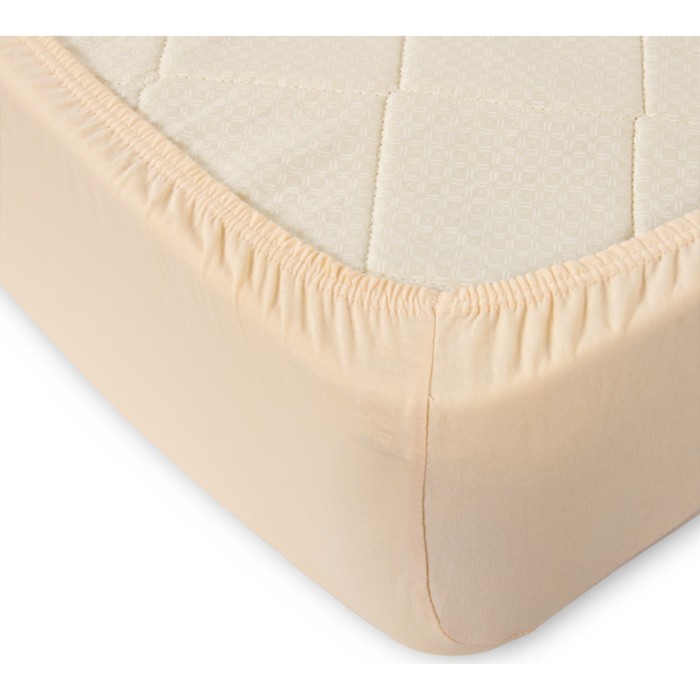 Простыня на резинке, размер 160x200x20 см, цвет кремовый