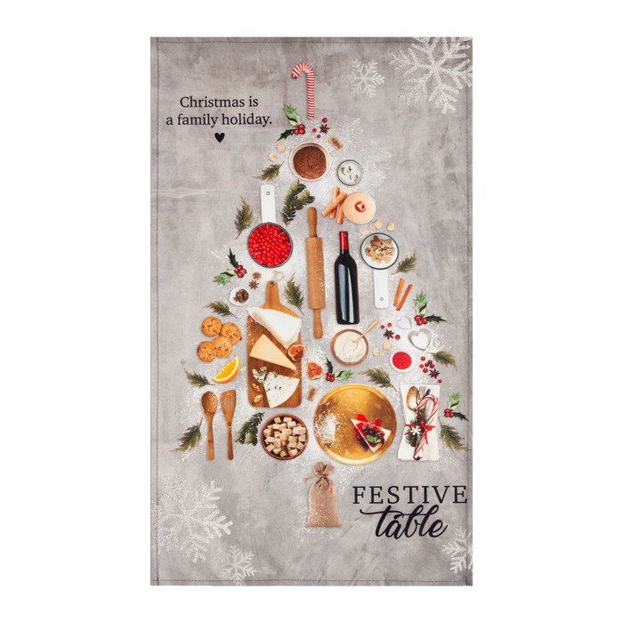 

Полотенце Этель Festive table 40х73 см, 100% хл, саржа 190 гр/м2