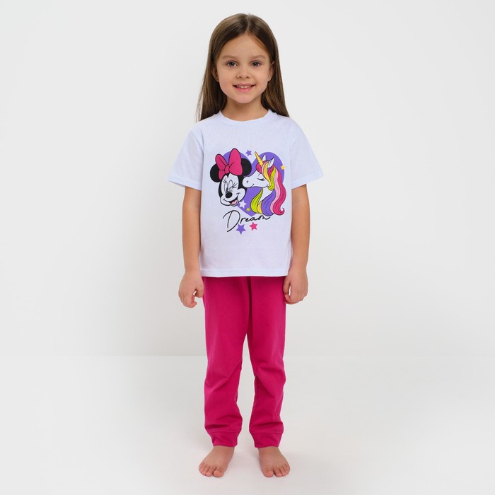 Комплект для девочки (футболка, брюки) «Единорог», Минни Маус, рост 110-116 (32)