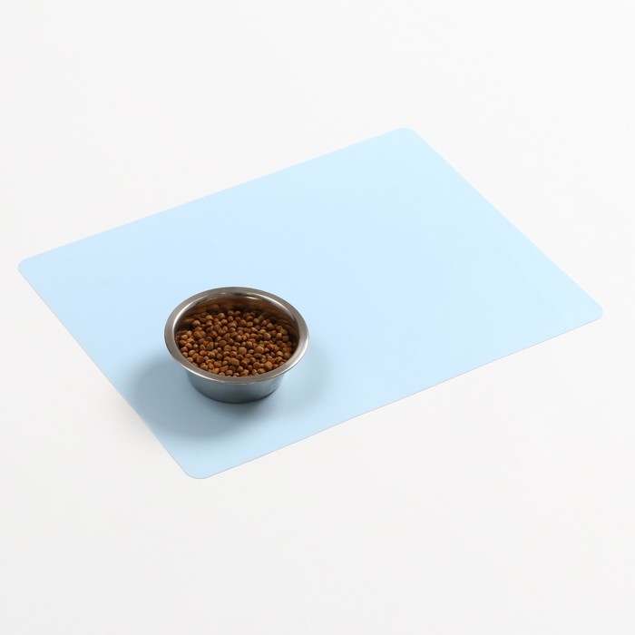 фото Коврик силиконовый под миску, 40 х 30 см, голубой пижон