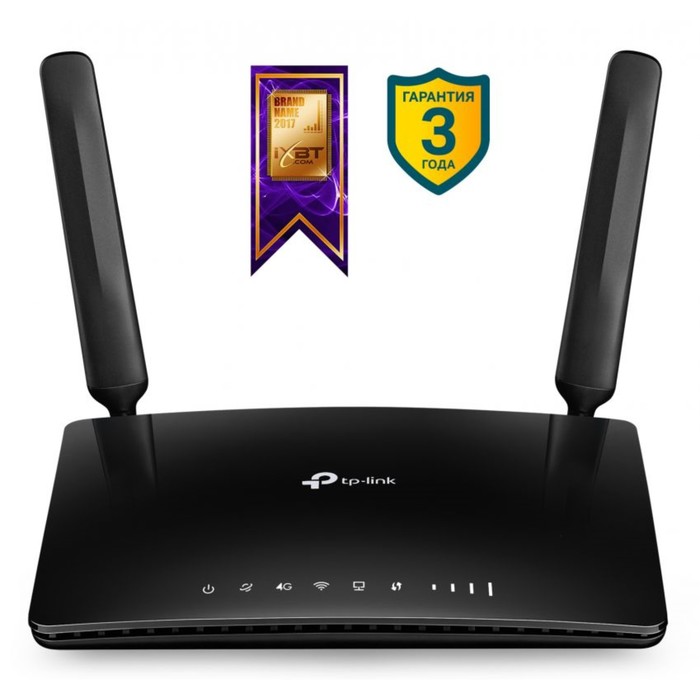 Wi-Fi роутер TP-Link Archer MR400, 1317 Мбит/с, 4 порта 100 Мбит/с, чёрный wi fi роутер tp link archer c64 1167 мбит с 4 порта 1000 мбит с чёрный