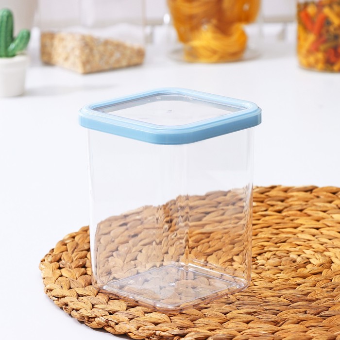 

Банка для сыпучих продуктов RICCO, 1,2 л, 11,2×11,2×14,5 см, цвет голубой