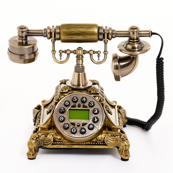 Ретро-телефон "Амес", 18 х 24 х 25 см, позолота