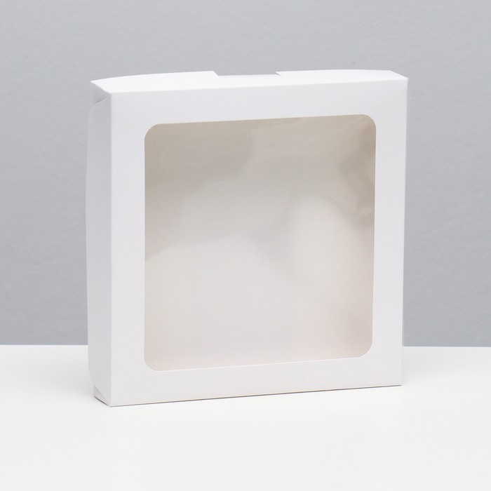 коробка самосборная без окна презент 19 х 19 х 9 см Коробка самосборная, белая, 19 х 19 х 3 см