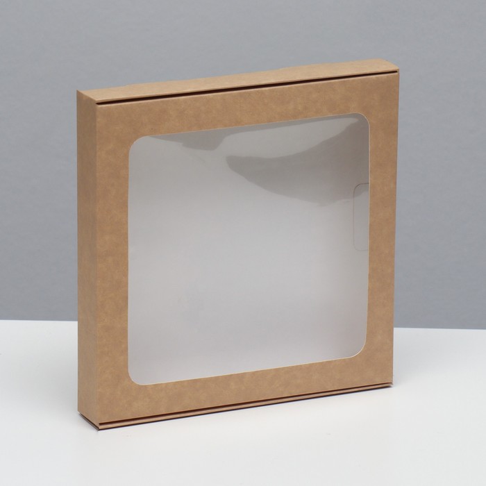Коробка самосборная, крафт, 19 х 19 х 3 см коробка самосборная без окна present 19 х 19 х 9 см набор 5 шт
