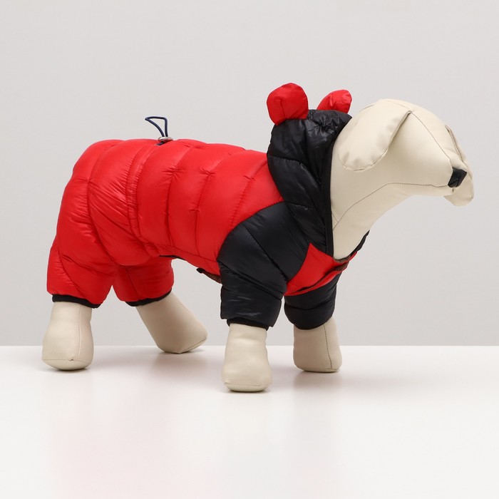 фото Комбинезон "медвежонок", размер 18 (дс 40 см, ог 50 см, ош 38 см), чёрно-красный