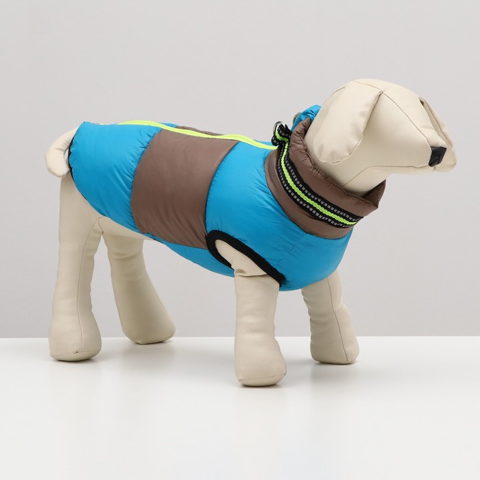 Куртка для собак на молнии, размер 18 (ДС 40 см, ОГ 50 см, ОШ 38 см), серо-голубая
