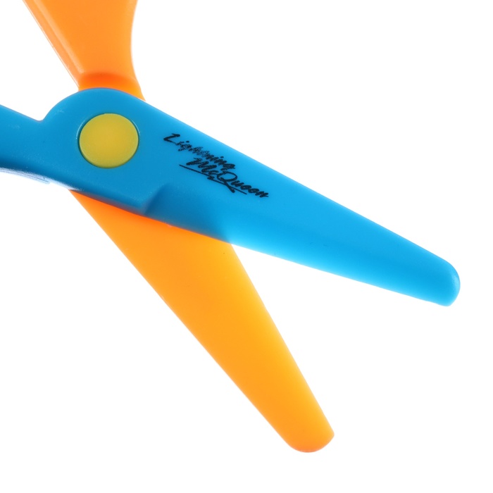Ножницы детские 13 см, пластиковые двухцветные ручки, Тачки, МИКС
