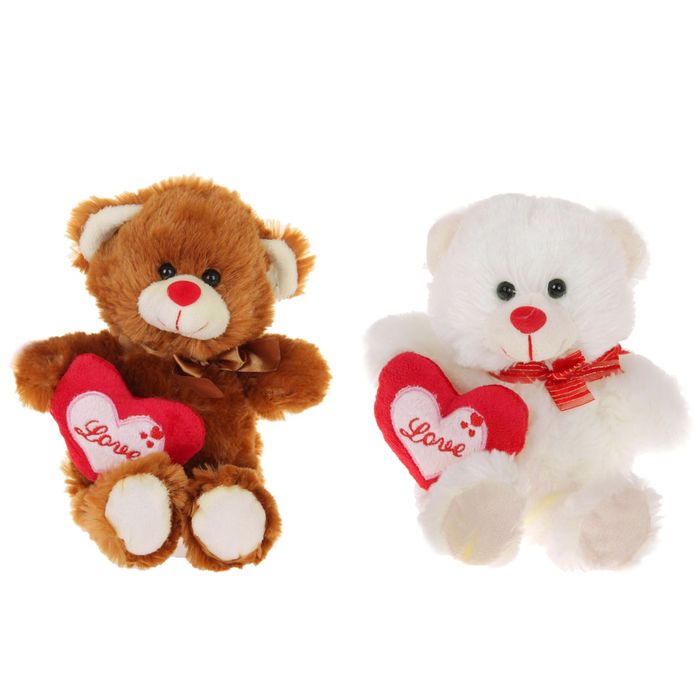 Мягкая игрушка "Мишка", на боку сердце, цвета МИКС
