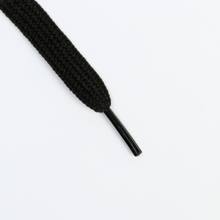 Шнурки плоские 9 мм, 12 см, цвет чёрный, пара