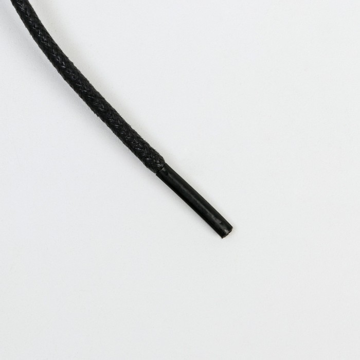 Шнурки круглое сечение 3 мм, 75 см, цвет чёрный, пара