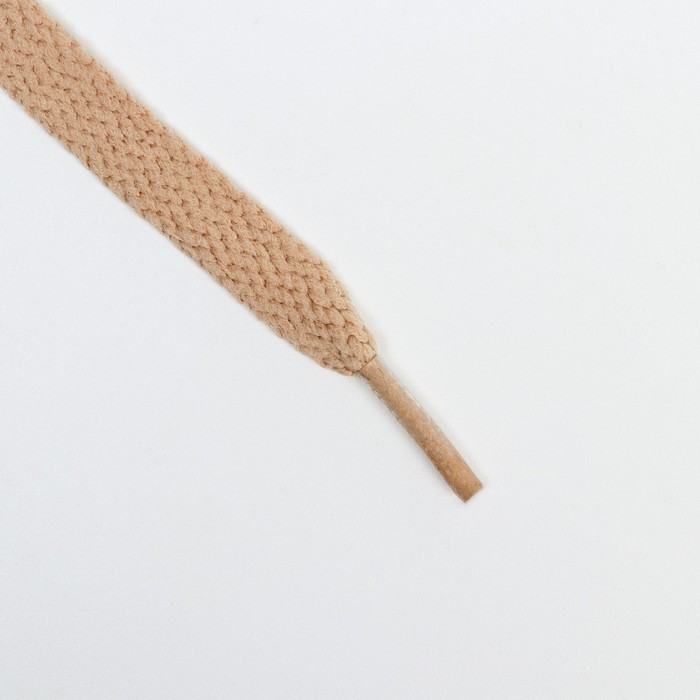 Шнурки плоские 7 мм, 160 см, цвет бежевый, пара