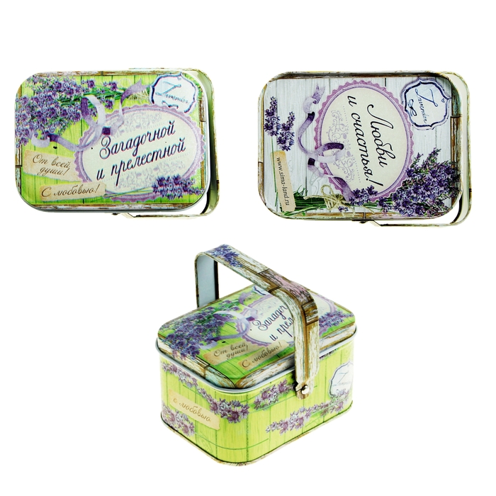 Набор "Загадочной и прелестной": мыльные лепестки и мыло в шкатулке-корзиночке