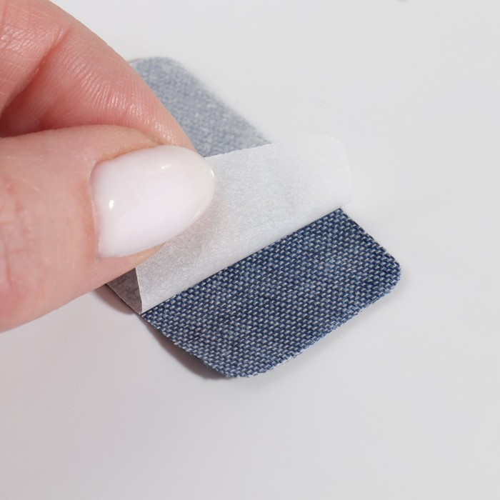 Набор заплаток для одежды «Синий спектр», прямоугольные, термоклеевые, 4,5 × 2,5 см, 5 шт