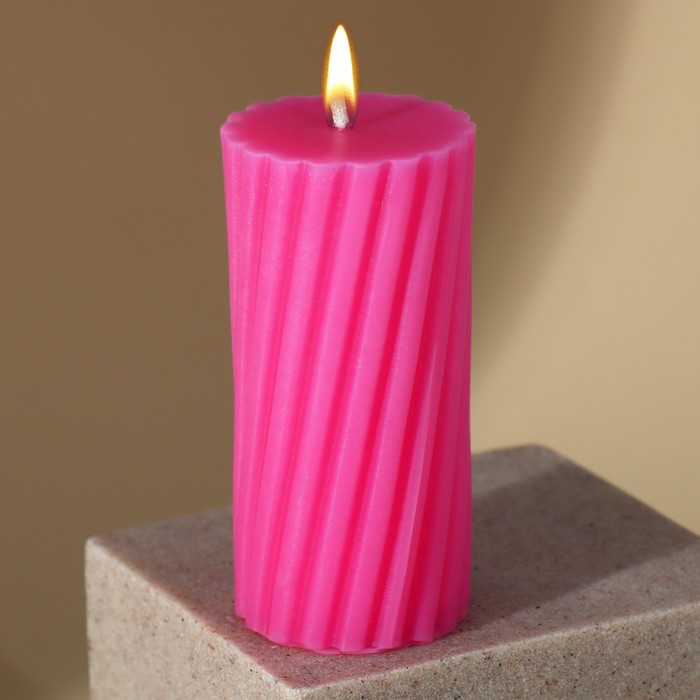 свеча интерьерная витая сиреневая Свеча интерьерная «Витая», розовая