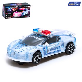 Машина «Crazy race, полиция», русская озвучка, свет, работает от батареек, цвет белый